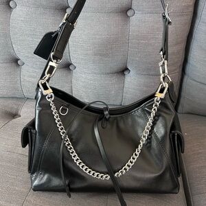 Black Leather Shoulder Bag